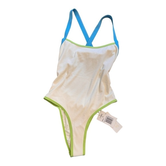 L*Space Ribbed Baewatch One Piece Swimsuit in Island-Cucumber NWT - Picture 2 of 8